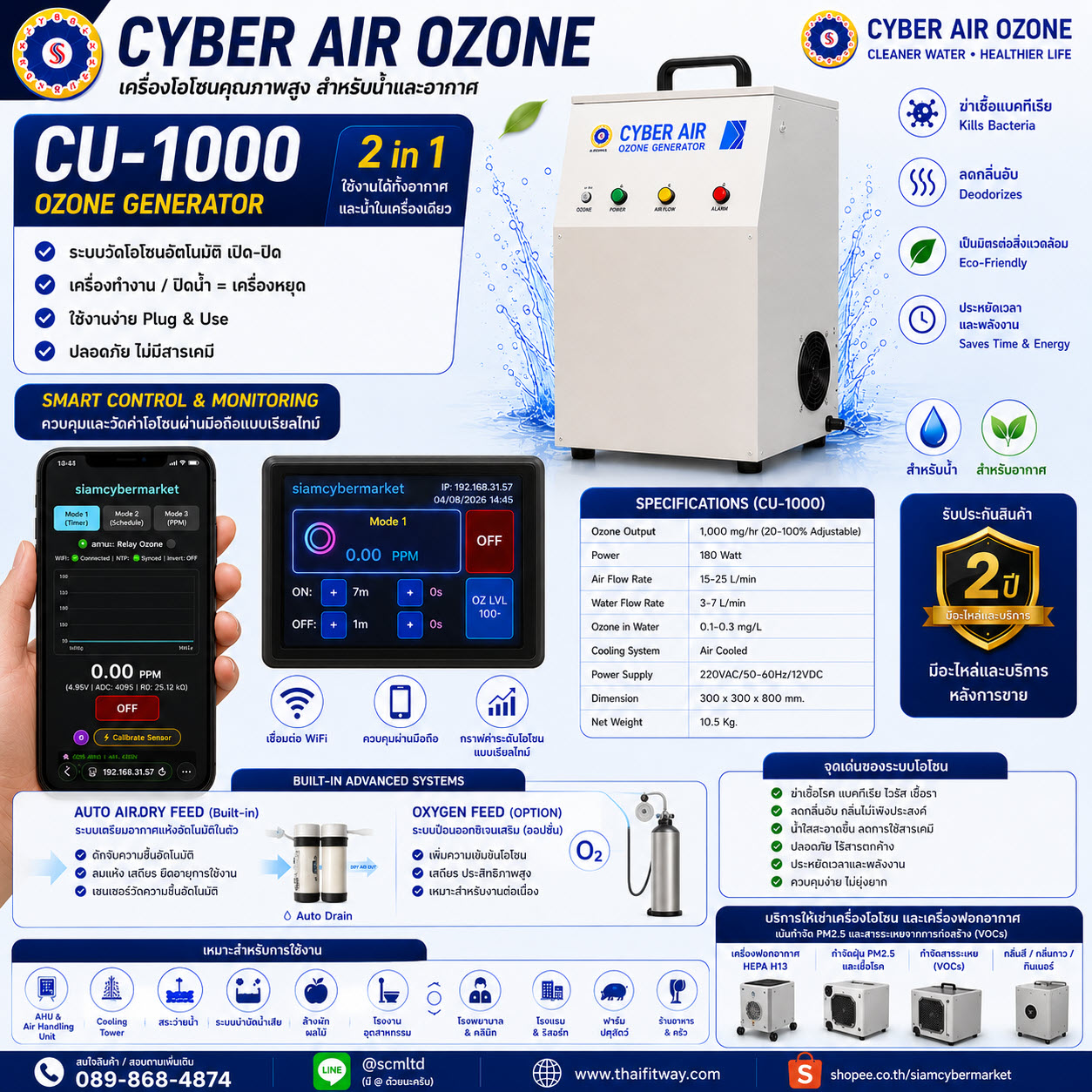 Cyber Air Ozone Generator model CU-1000