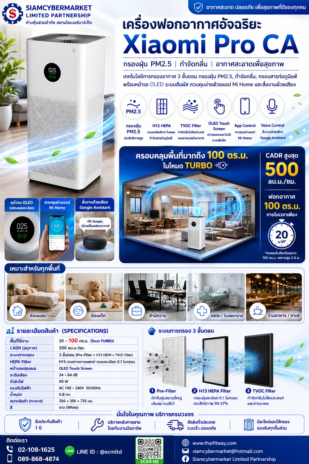 เครื่องฟอกอากาศให้เช่า CA-400 ออกบิลได้ ให้เช่าระยะสั้น ระยะยาวงาน renovate กลิ่นเหม็น กลิ่นสี